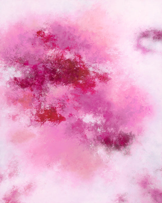 red pink white floaty dreamy abstract painting